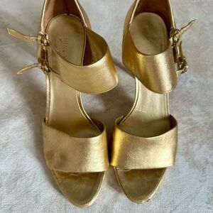 Nine West Metallic Gold Heels